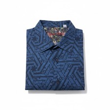 Robert Graham Blue Skull Flip Cuff Shirt Button Down L/S Paisley   Size 3XL