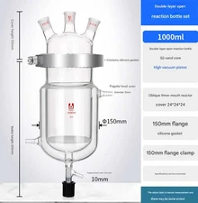 1000ml Double-Layer Reactor Flask with Sand Core Filter and Discharge Valve