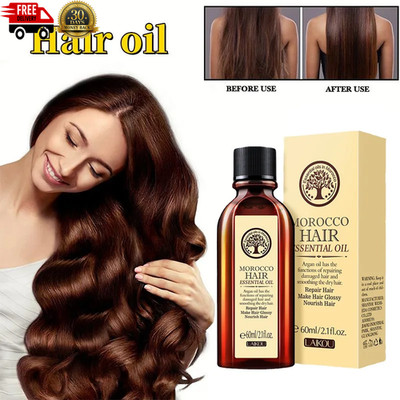 Argan Hair Oil Essential Oil Natural Anti-Hair Loss Prevent Hair Dry Soft Nouris