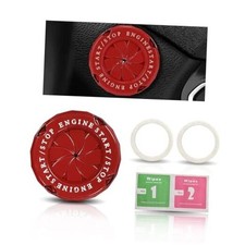 Car Push Start Stop Button Protector, Rotary Ignition Cover - Classic - Red