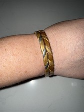 Sergio Lub Handcrafted Copper Silver Tone Ivy Bracelet Adjustable Magnetic