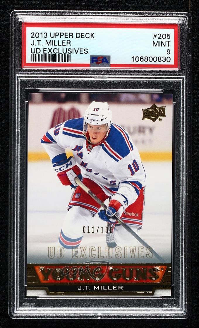 2013-14 Upper Deck Young Guns UD Exclusives 11/100 JT Miller #205 PSA 9 MINT s9v