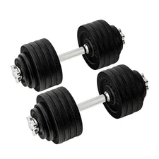 Yes4All Old School Adjustable Dumbbell Set with Weight Plates, Star Lock Coll...