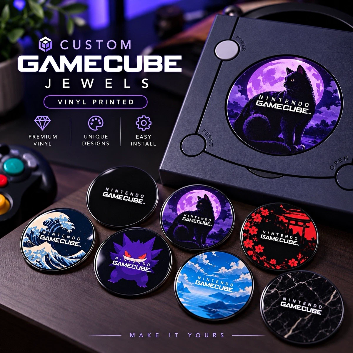 Nintendo GameCube Video Game Faceplates, Decals & Stickers for