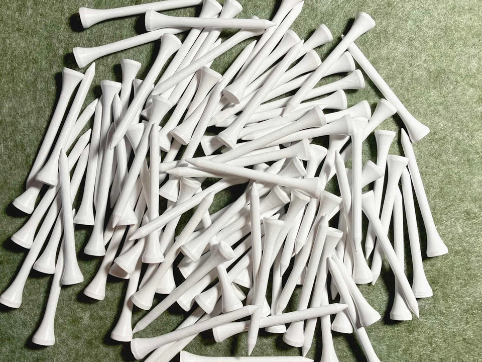 3x 100 Bambus Golftees 7,0 cm weiß 2 3/4" Hartholztees 300 Golf-Tees 70 mm Holz - Bild 1 von 1