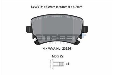 PAGID Racing Bremsbelagsatz Scheibenbremse STREET+ T8027SP2001 für VW MULTIVAN