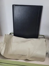 Levenger Black Leather Tyler Folio Executive Portfolio, Dust Bag & Box. See Pics