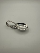 Wallace Sterling Silver Curved Baby Spoon 22g Ornate Floral Pattern, No Monogram