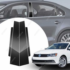 Door Pillar Post Trim For Vw Jetta 2012-2018 Side Door Post Glossy Pc Sticker