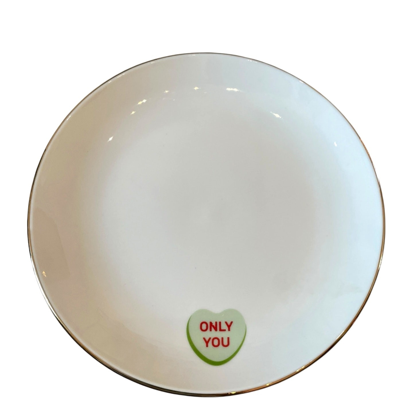 Medici Valentine Conversation Heart Appetizer Plates 6in Ceramic Set of 4 NEW thumbnail 6