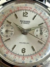 rare RICHARD - Valjoux 23 chronograph screw back case perfect condition as new