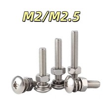 Phillips Truss Head Bolts With Washer & Hex Nut 304 Pan Head Screws M2/M2.5