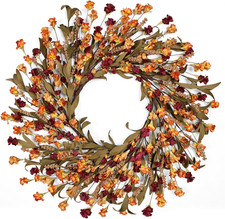 24In Fall Wreaths for Front Door Handcrafted Paper Flower Wreath