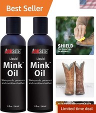 Luxury Mink Oil Liquid Conditioner - Waterproof  Stain Resistant, 2 Bottle Set