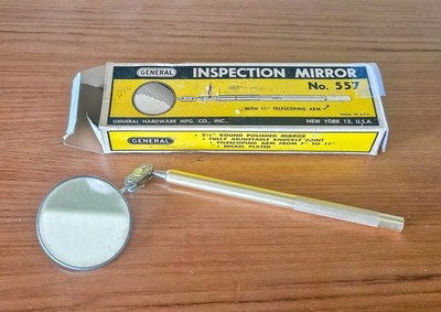 Vintage General No. 557 Inspection Mirror Telescoping USA w/ Original Box