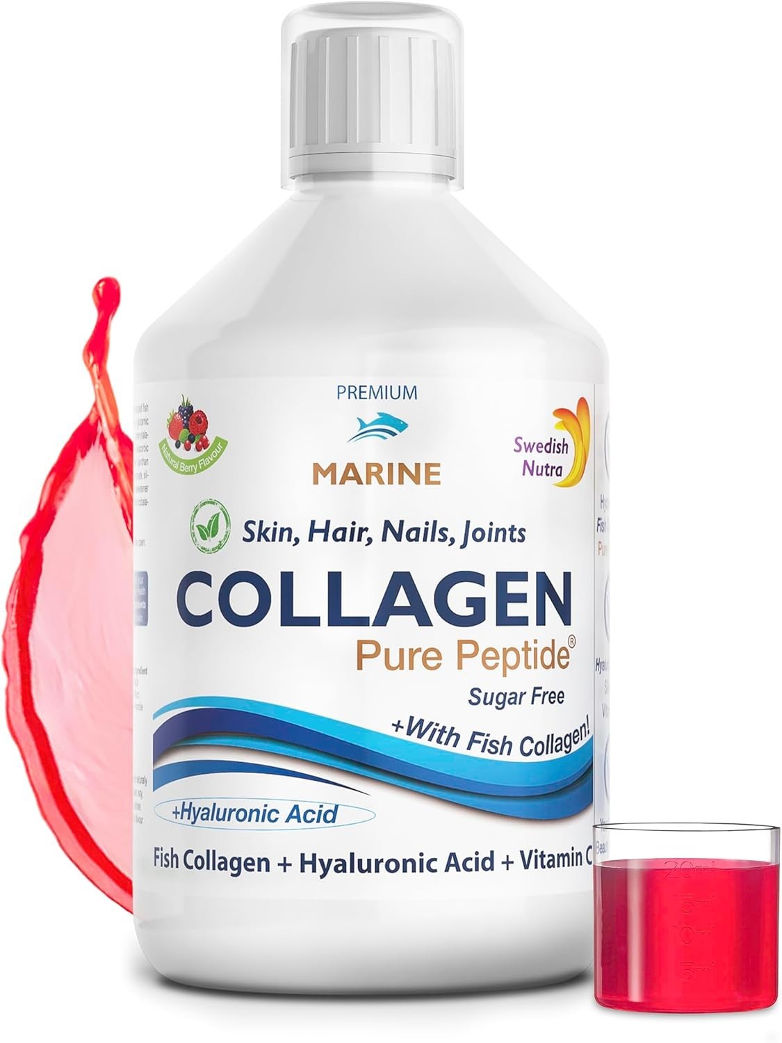 Collagen Hydrolysed Marine ""SUGAR FREE"" Pure Peptide Drink STRONG 10000mg Liquid - Image 2