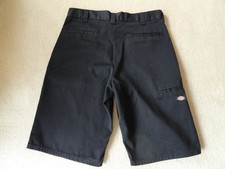 DICKIES Shorts 34 Black Men's Cargo Polyester Cotton Blend Workwear Inseam 12" -