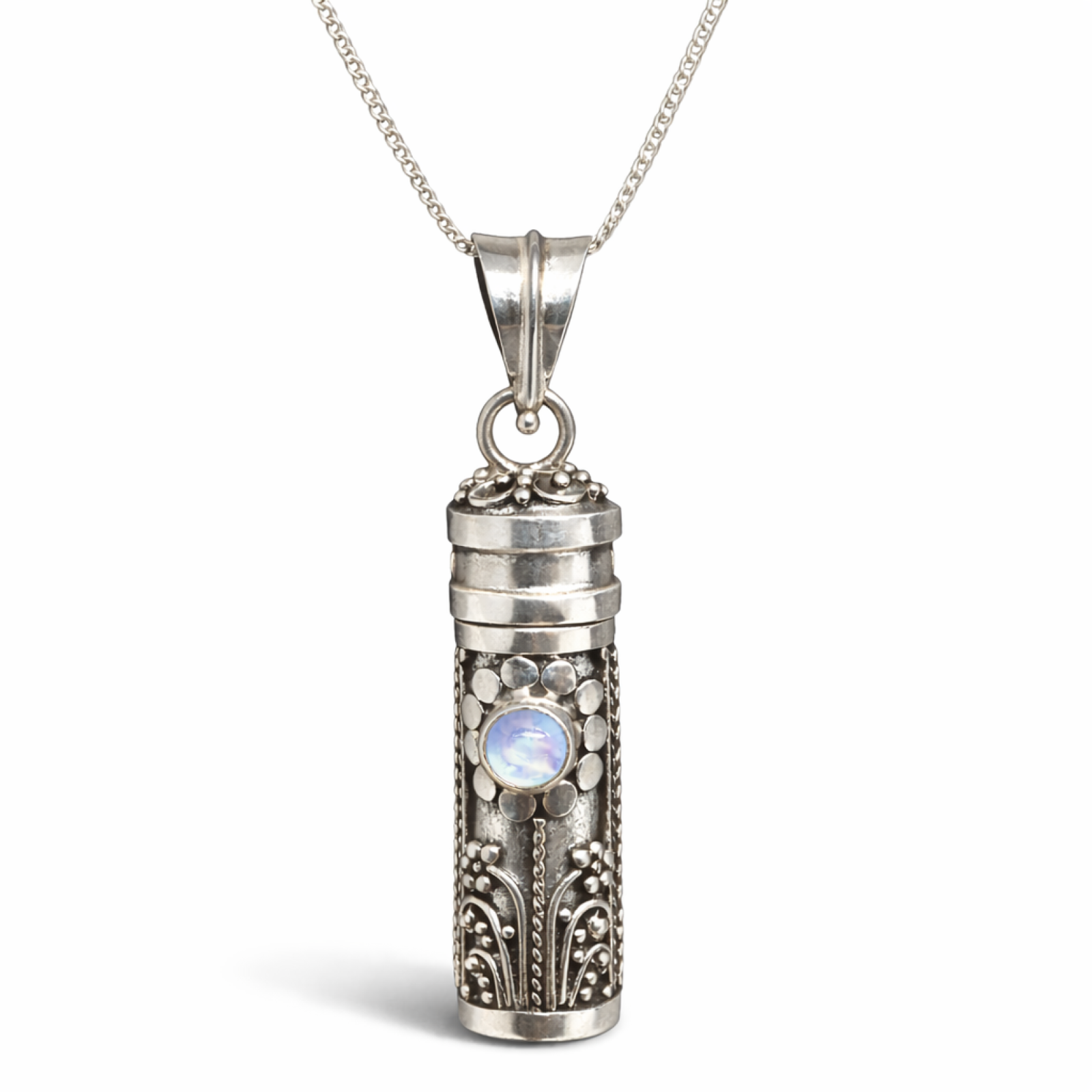 Moonstone Locket Flower Pendant 925 Silver Necklace Keepsake Jewellery & Boxed