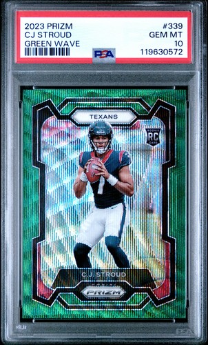 2023 Panini Prizm #339 CJ Stroud Green Wave Rookie PSA 10 CN01