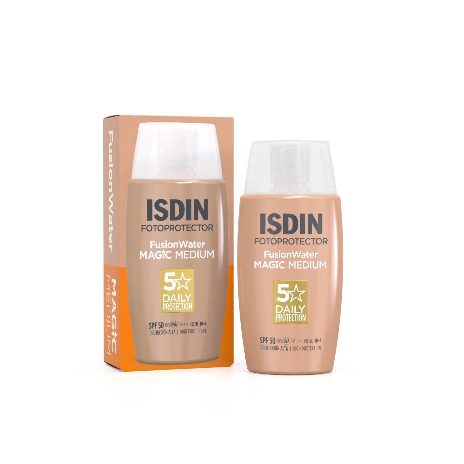 ISDIN Fusion Water MAGIC Color Medium SPF 50 Tinted Facial Sunscreen - Natural