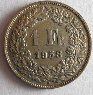 1958 SWITZERLAND FRANC AU High Quality Silver Coin Lot #J17
