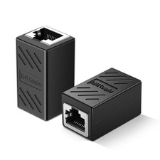 RJ45 Coupler,Cat7 Cat6 Cat5e 8P8C Ethernet Lan Cable Black 2pack 
