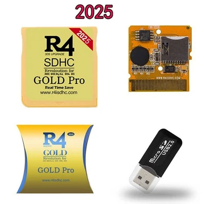 MARKENLOS 2025 R4 Gold Pro SDHC for DS/3DS/2DS/NDS Revolution Cartridge with USB Adapter