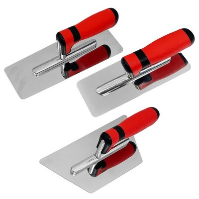 3 Pack Plaster Finishing Trowel Set, Polished Stainless Steel Paint Plasterin...