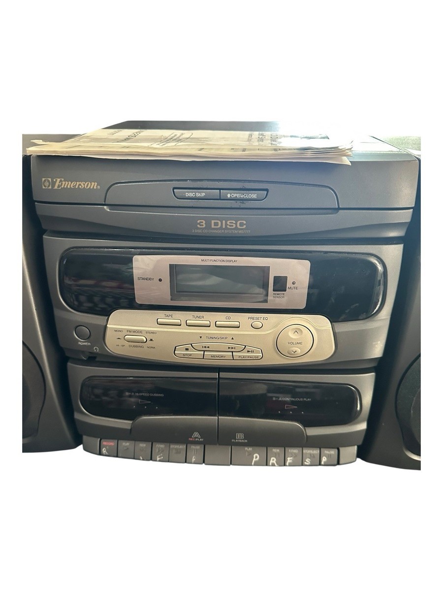 Emerson MS7777 CD & Cassette Player With AM/FM Stereo 2 Speakers