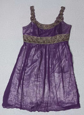 Davids Bridal Sleeveless Beaded 100 Silk Dress Womens Size 20 Purple Prom Bride