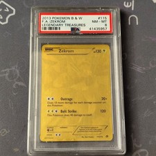 Pokemon Zekrom 115/113 Legendary Treasures Gold Secret Rare Full Art PSA 8