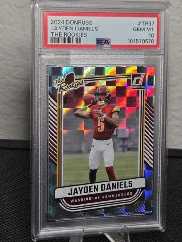 PSA 10 2024 DONRUSS THE ROOKIES JAYDEN DANIELS WASHINGTON COMMANDERS RC  PANINI
