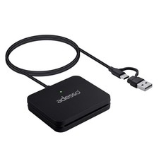 SCR-400 USB-C Smart Card Reader w USB-A Adapter CAC FIPS 201 ISO7816