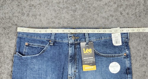 Men's Regular Straight Jeans 38x30 Lee Steadfast Blue Cotton Comfort Stretch - Picture 8 of 11