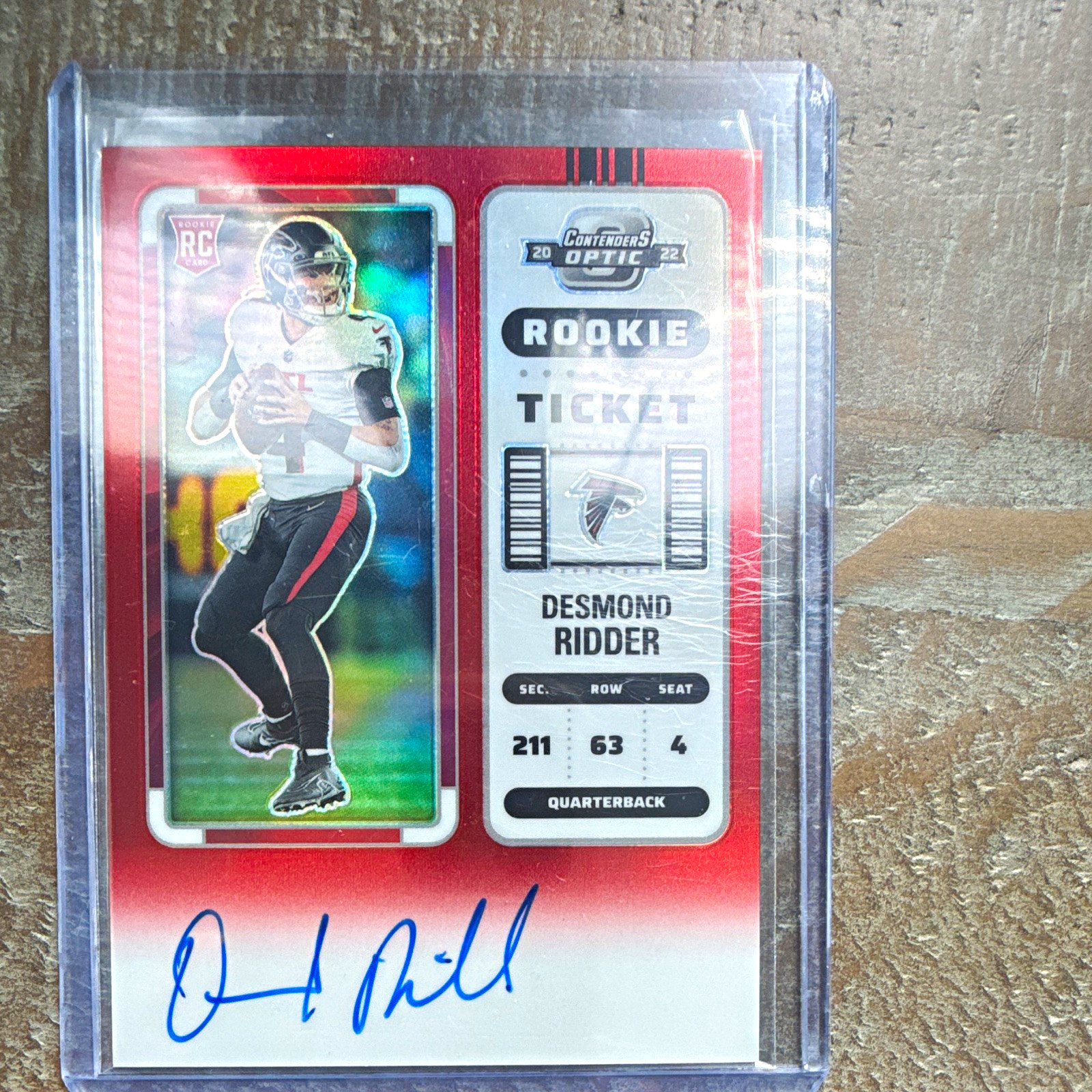 2022 Contenders Optic Desmond Ridder Rookie Ticket  red, Auto #114   /149
