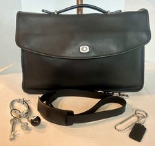 VTG COACH Lexington Briefcase/Messenger Bag 5265 Black Leather Nickel Hardware