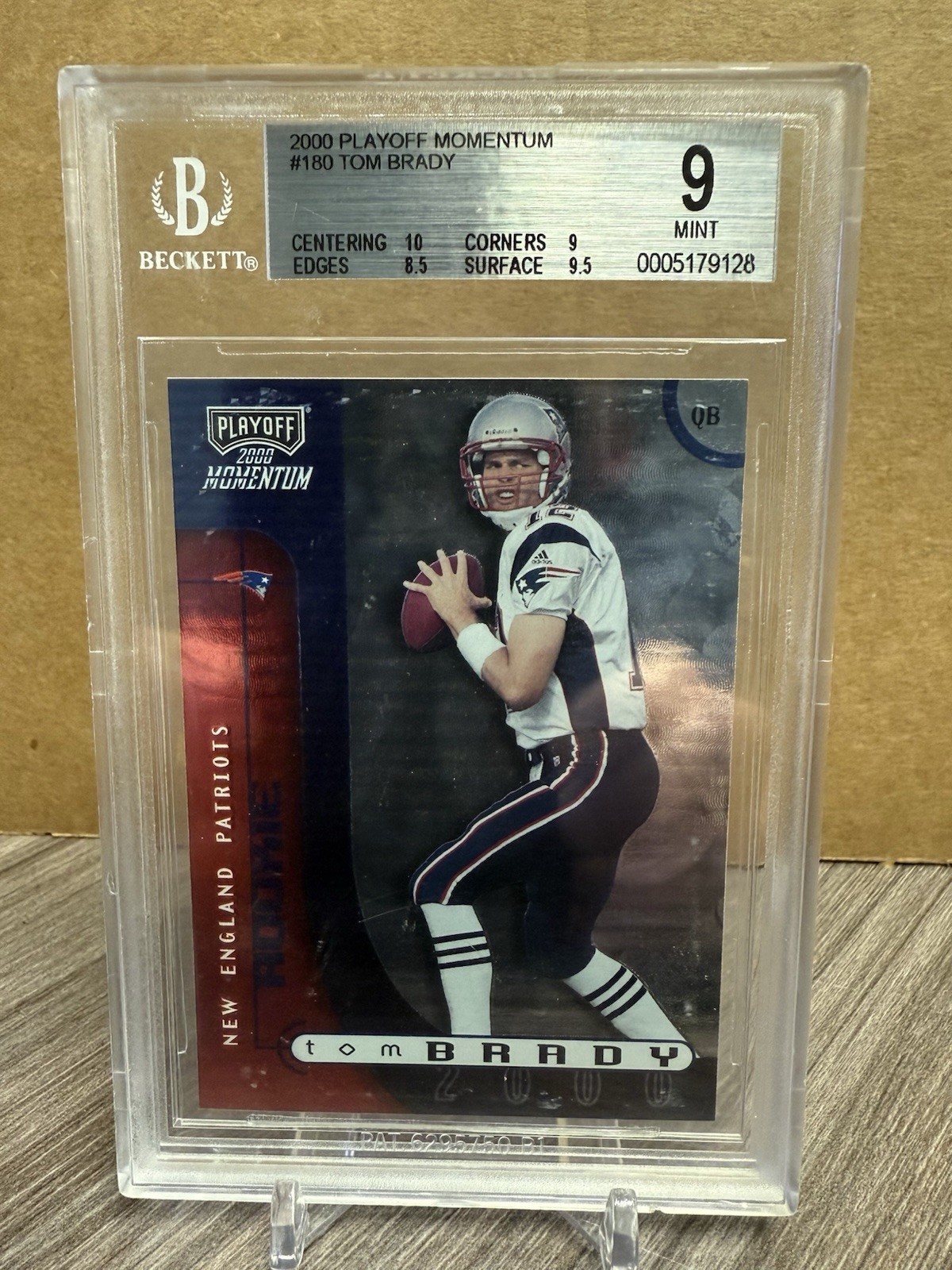 2000 Playoff Momentum #180 Tom Brady Rookie /750 BGS 9 MINT FOIL LOW POP
