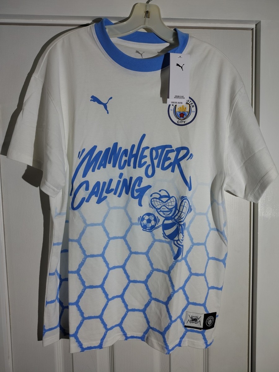 PUMA Manchester City 2025 FIFA Club World Cup Hoops T-Shirt WHITE