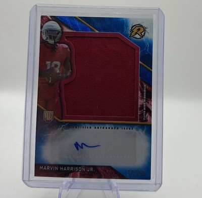 2024 Topps Resurgence - Rookie Patch Autographs Marvin Harrison Jr. #RPA-MH Blue