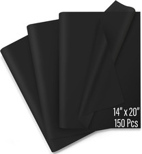 150 Sheets Black Tissue Paper for Gift Bags Bulk 14x20 Inch- Black Wrapping Pape