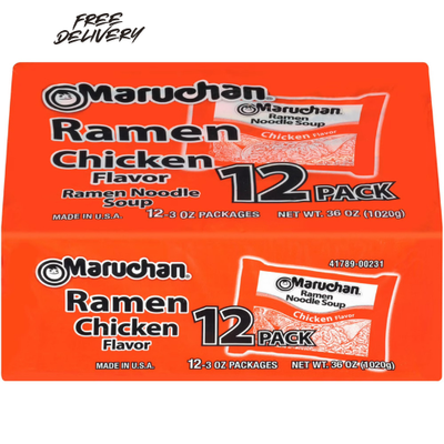 #ad Maruchan Ramen Noodle Chicken Flavor Soup 3 oz 12 Count Shelf Stable Package $3.89