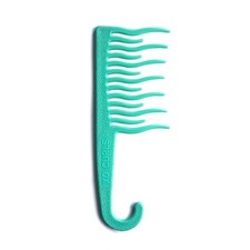 Shower Detangling Comb - wide tooth comb with hook for easy hanging in Green