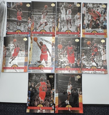 10 oversize Michael Jordan basketball trading cards from the 1996-97 Upper Deck