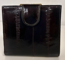 EEL Skin Wallet, Brown, 4" wide x 3.5" tall x 3/4" thick, Vintage