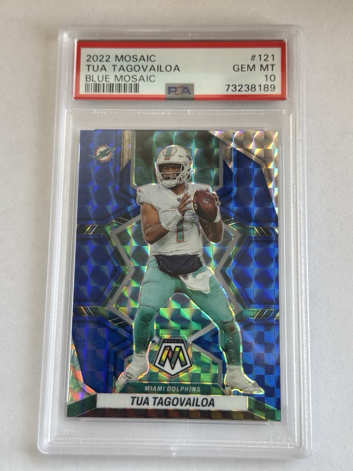 2022 Mosaic Tua Tagovailoa Blue Mosaic #121 49/99