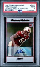 2007 Bowman Chrome Uncirculated Patrick Willis Auto /10 PSA 9 MINT Rookie RC #93