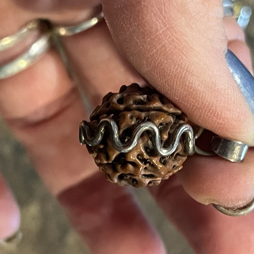 OM RUDRAKSHA SNAKE 5 Face Pendant, STERLING SILVER 925, PROTECTION Divine Bless - Picture 13 of 13