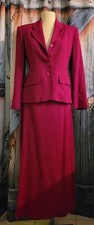 Vintage 100 Wool Dark Red Jones NY Suit With Long Skirt