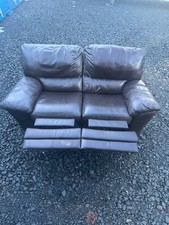 Brown Leather 2 Seater Recliner Sofa GREAT CONDITION DELIVERY AVAILABLE🚚