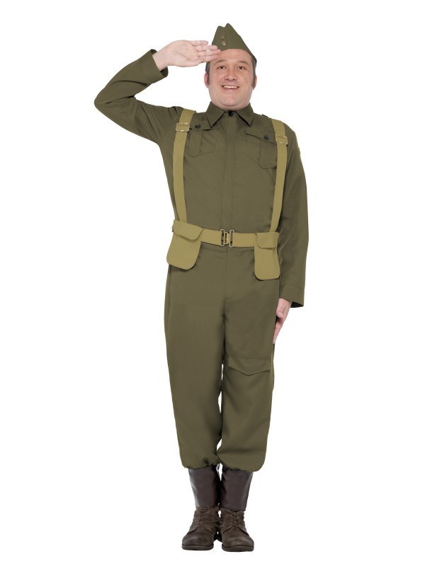 Para Hombres 1940s 40s Guardia Hogar Privado Vestido Elegante Disfraz Papás Ejército Conjunto Smiffys